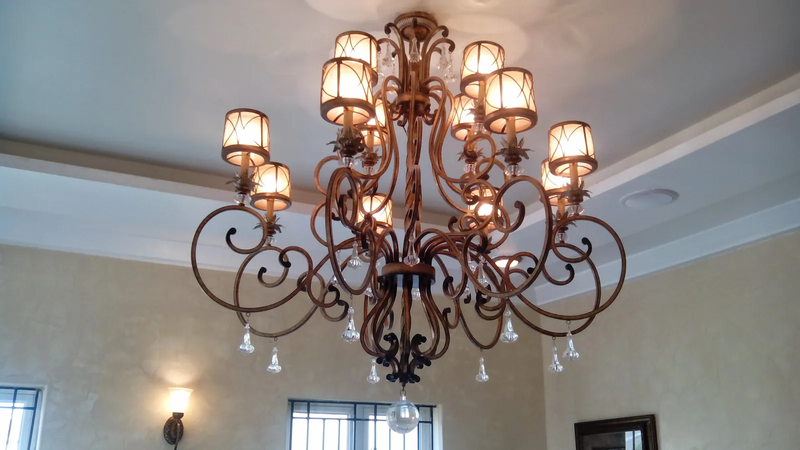 Elegant Chandelier Installation - NICON Town Estate, Ikate-Elegushi, Lagos, completed project photo